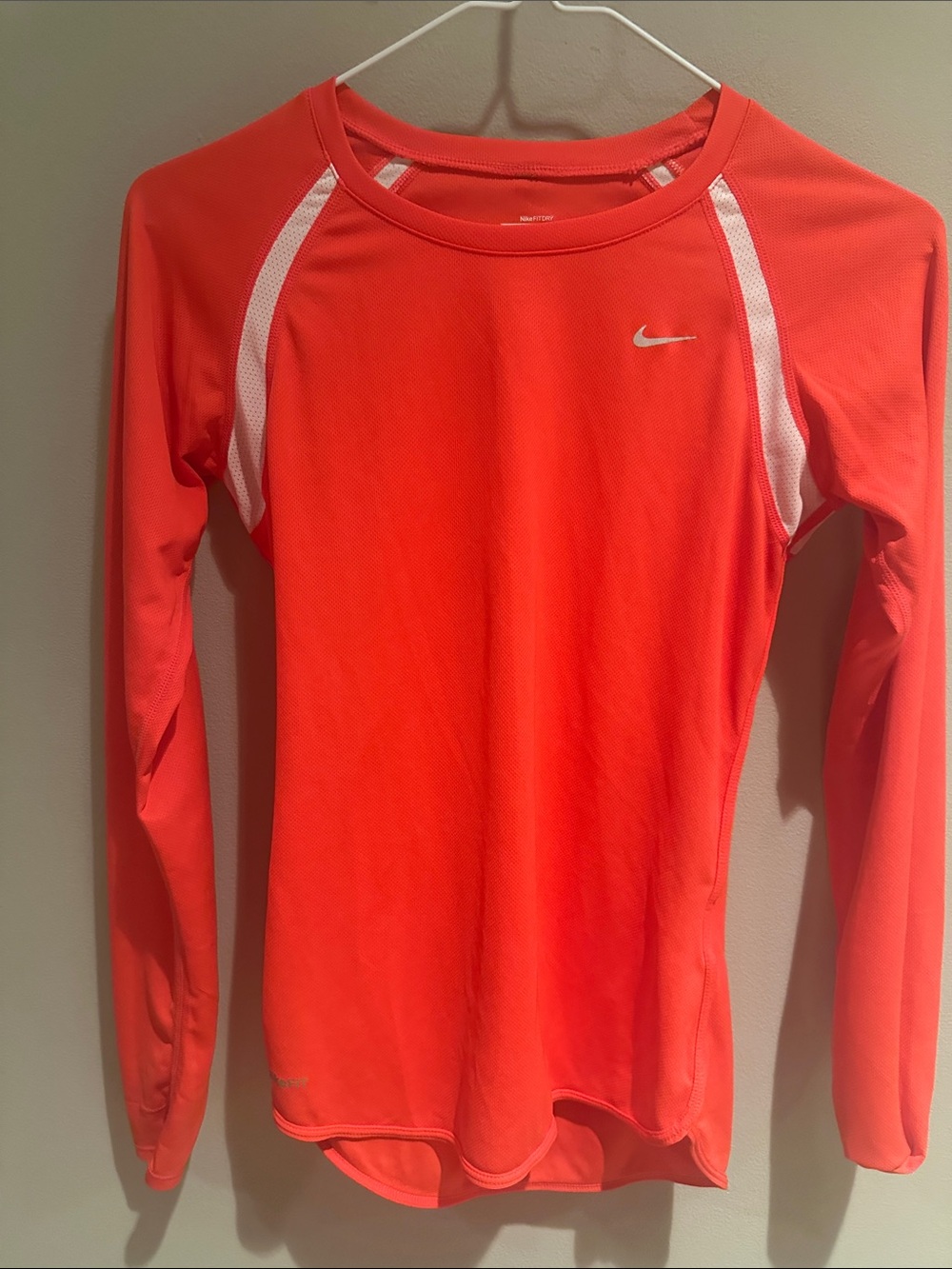 Nike Long Sleeve Athletic Top - Coral with White Accents